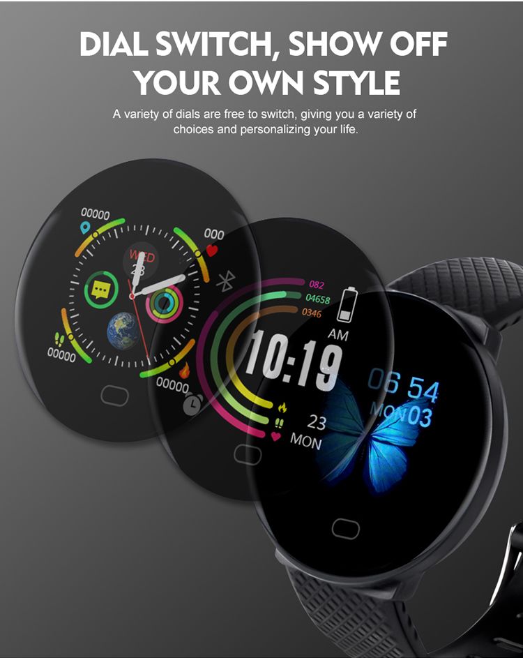 Compra D19 Bluetooth Inteligente Reloj De Los Hombres Presión Arterial  Ronda SmartWatch Mujeres Reloj Impermeable Deporte Rastreador De WhatsApp  Para Android Ios Barato | Entrega Rápida Y Calidad | Es.Dhgate