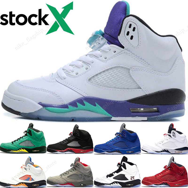 5 White Grape 5s Men Basketball Shoes 