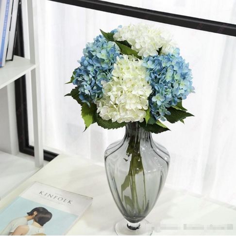 Silk Hydrangea Simulation Fake Flowers Leaf Stem Wedding Bridal Party Home Decor