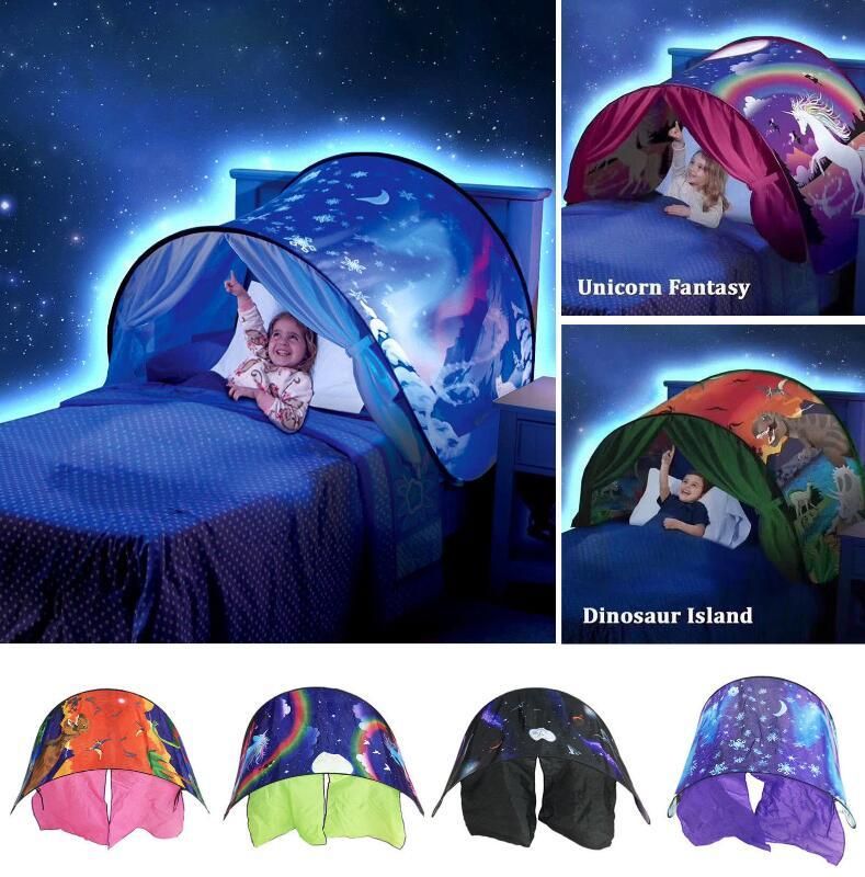 Kid Baby Dream Tent Fantasy Foldable Unicorn Moon White Clouds