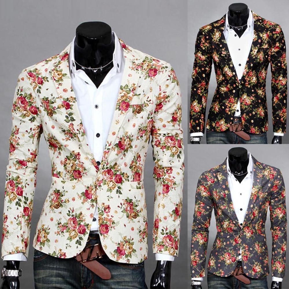 2020 Fashion Design Mens Floral Blazer Jacket Coats,Casual