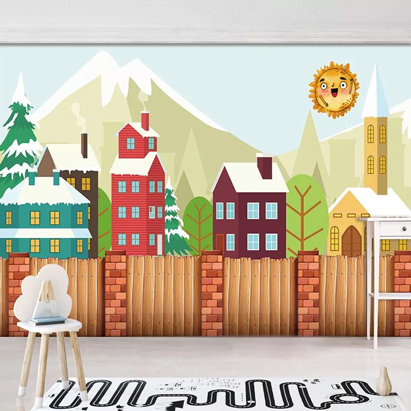 Dropship Custom 3D Photo Wallpaper pintado a mano Hoja de dibujos animados  Árbol de Navidad Habitación
