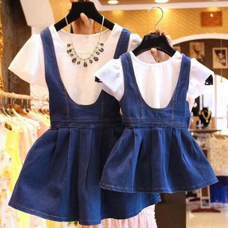 mother daughter matching denim dress