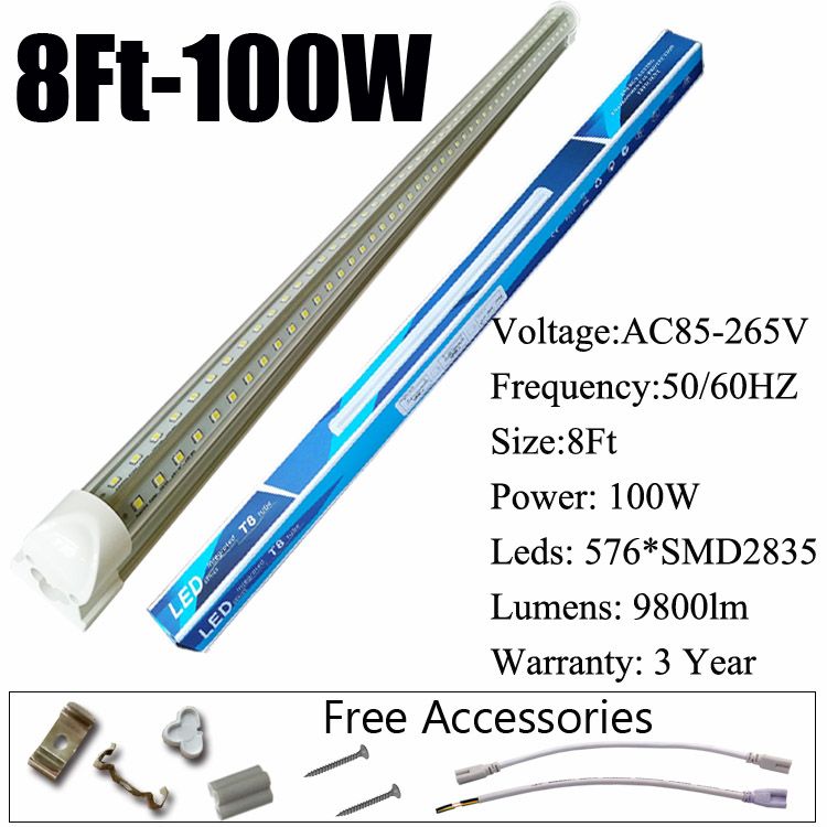 8FT 100W V-forme couvercle transparent