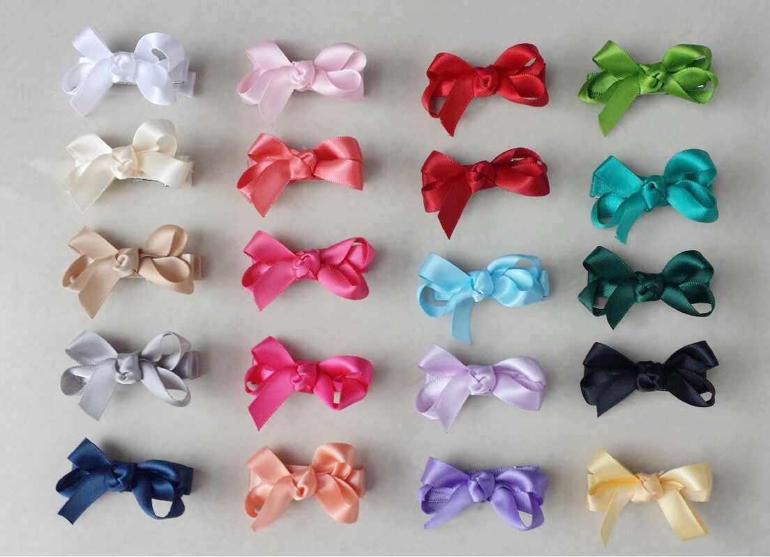 Girls Satin Ribbon Bowknot Hair Bow Hair Pins Alligator Clips Ribbon Hair Clip