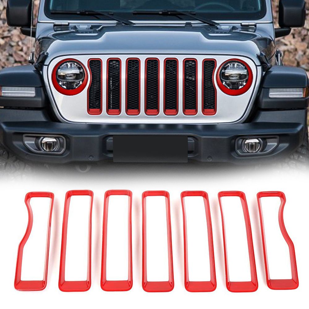 Exterior Front Headlight Lamp Decoration Covers Trim for 2018 Jeep wrangler JL 