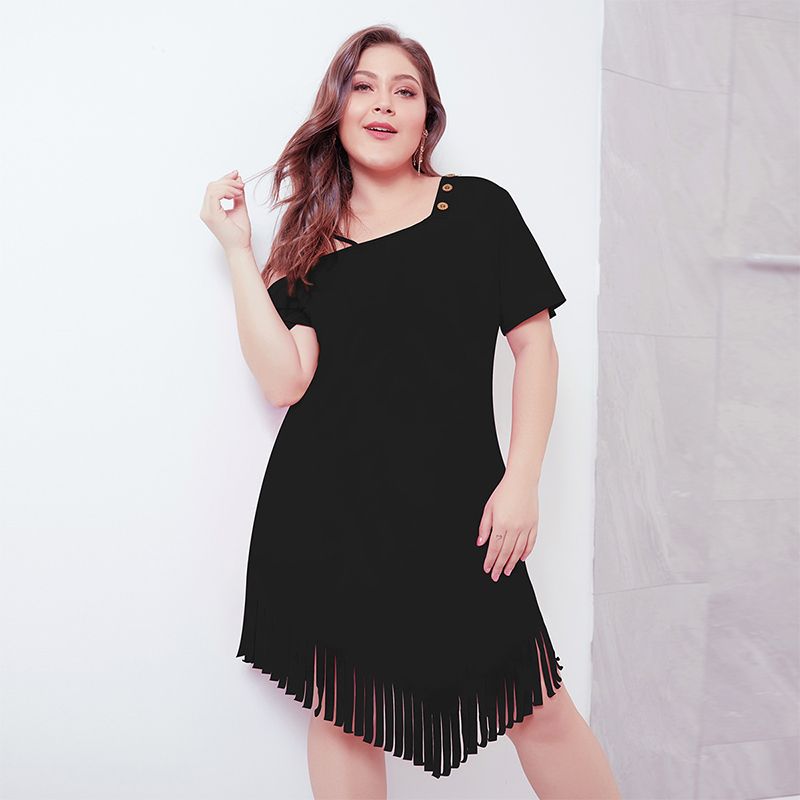 plus size tassel dress