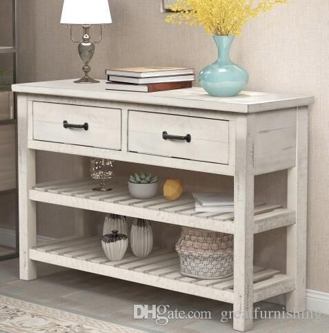 satin al cekmeceli entryway ve raf salon mobilya trexm retro konsol tablosu antik beyaz tl3 237 62 dhgate comda
