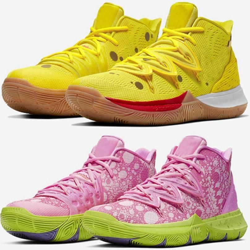 pink and yellow basketball shoes
