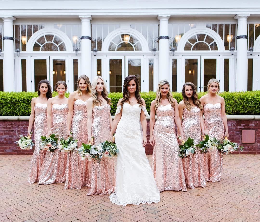 pink sparkly bridesmaid dresses
