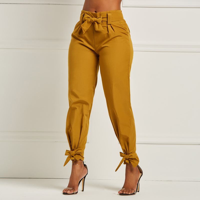 Pencil pants with bow Clearance