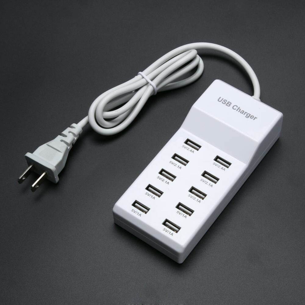 10 Port Fast USB Charging Power Strip Adapter Wall Travel Desktop