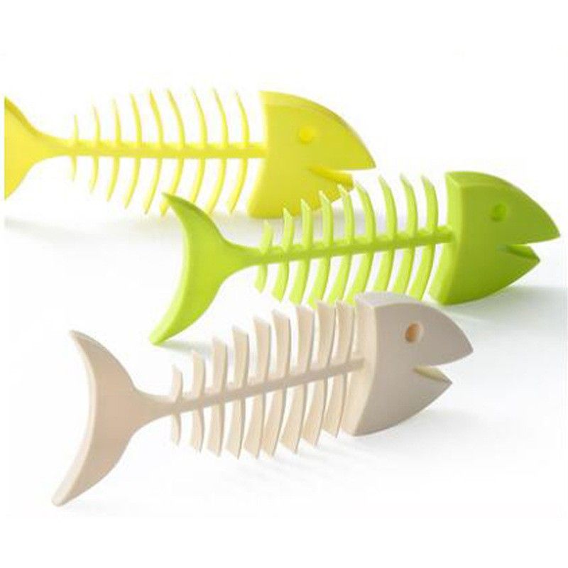 Plastic Fish Bone Shaped Soap Dish Soap Box Tray With Drain For Kitchen Bathroom