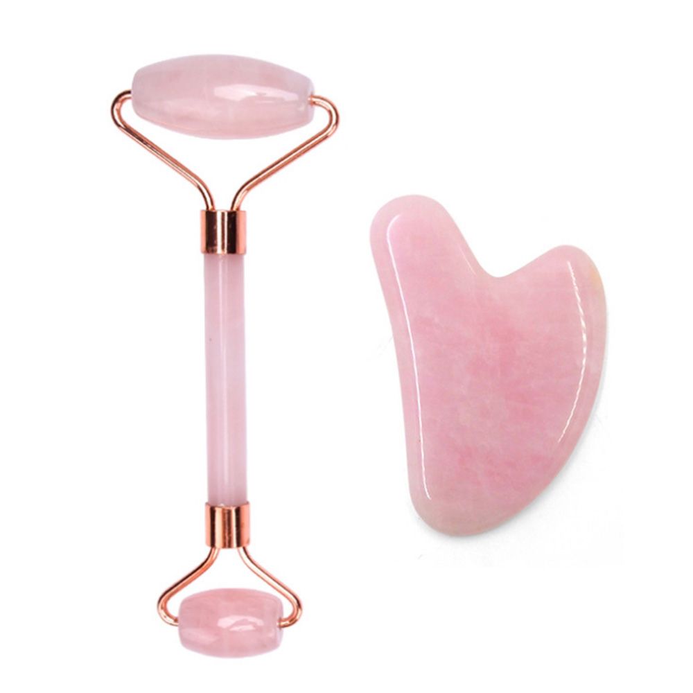 Face Lifting Tool Massager Rose Quartz Roller Slimming Natural Jade
