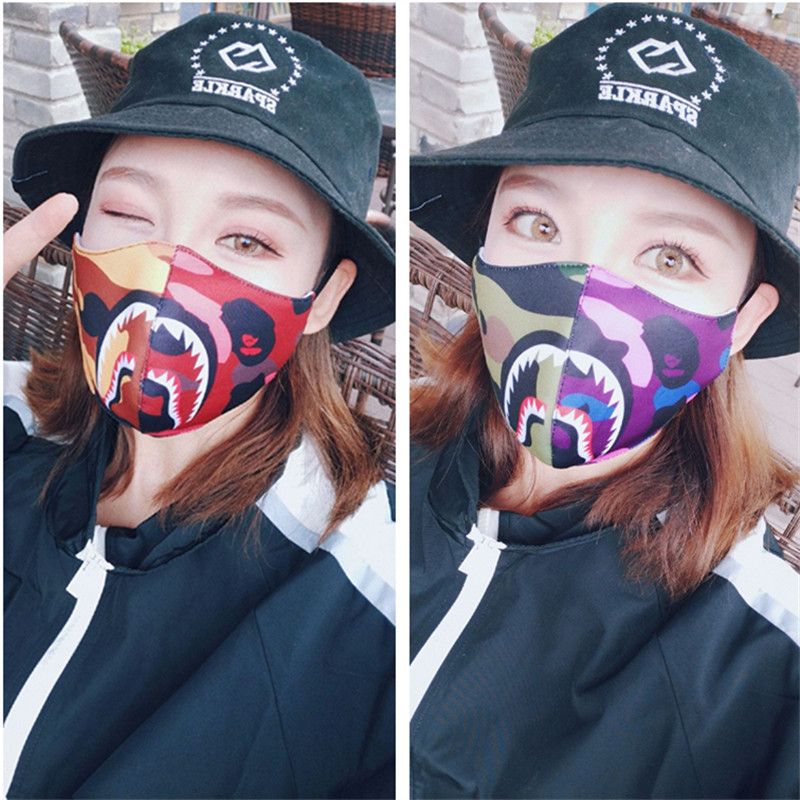 2020 Unisex Shark Face Mask Designer Mouth Muffle Mask New Pattern