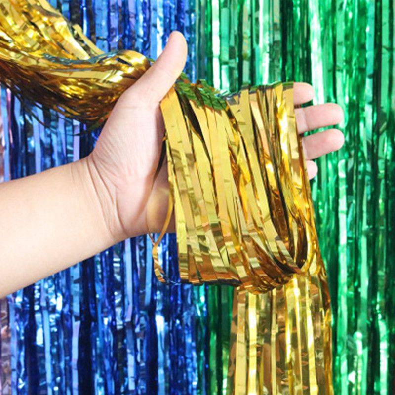 Party Wedding DIY Backdrop Foil Tinsel Fringe 2M Sequin Tassels Curtain