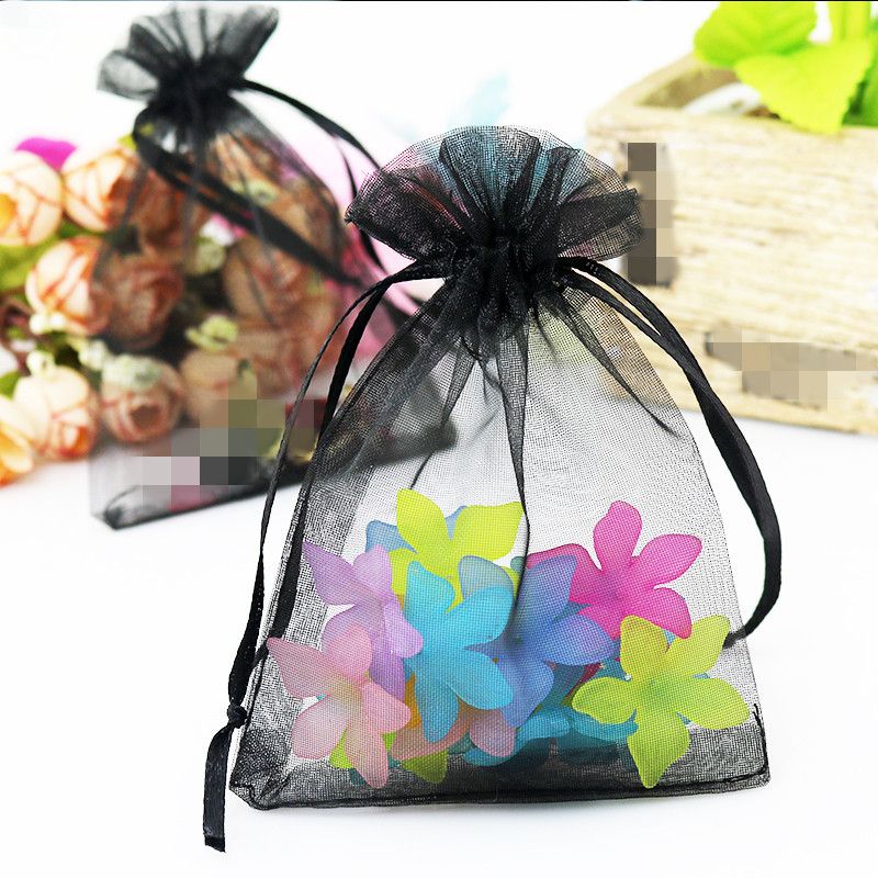 D1 Black 9x12cm Organza Bags