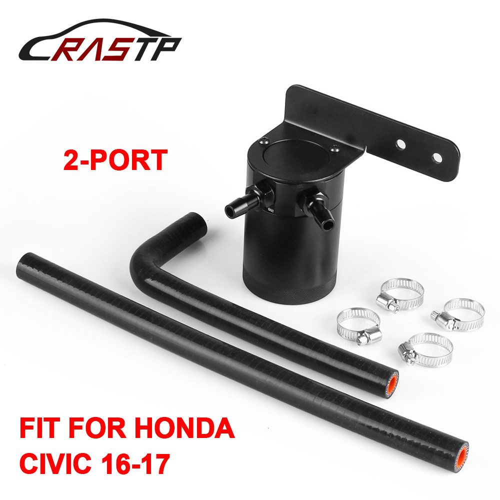 2020 RASTP 2 Port Oil Catch Can Tank / Air Oil Separator Kit Fuel Tanks