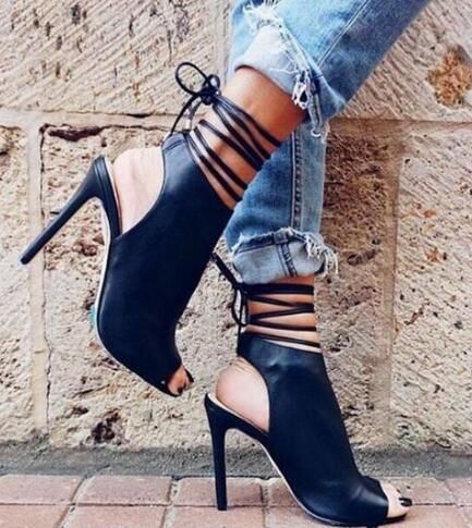 designer lace up heels