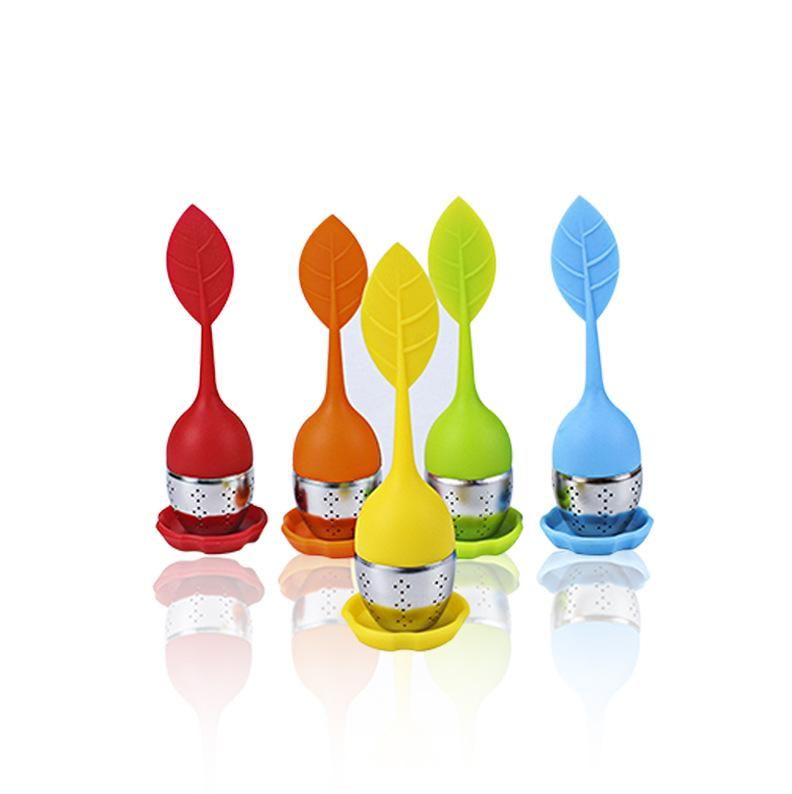 2021 Tea Infuser Food Grade Leaf Shape Silicone Infuser Make Tea