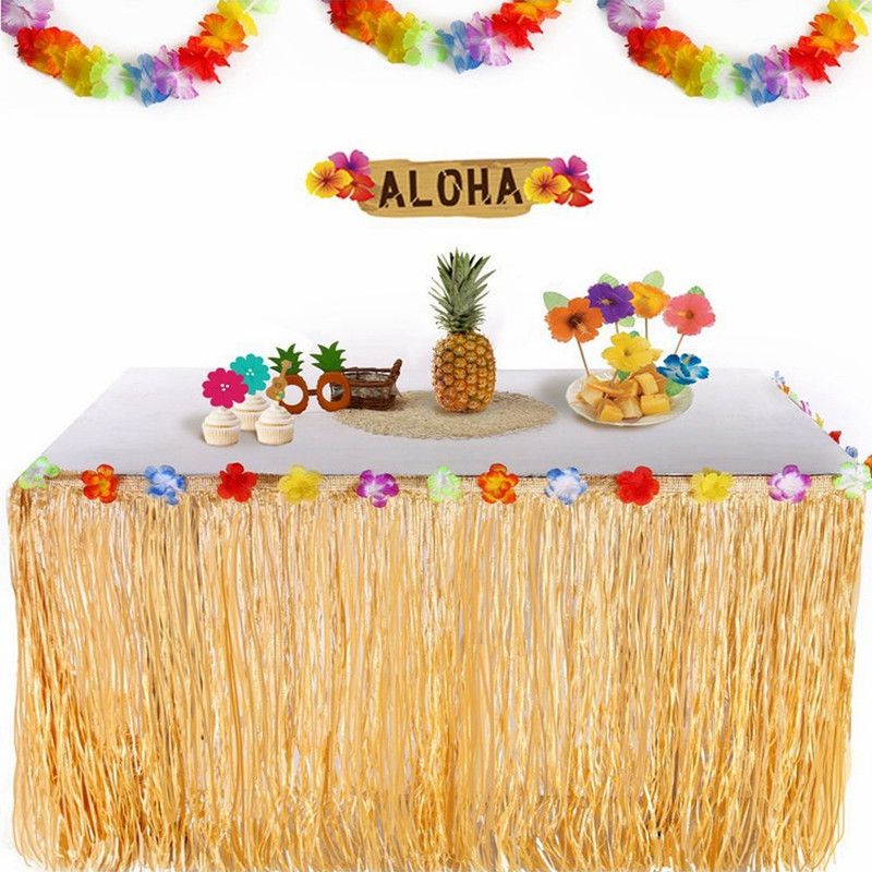 diy hawaiian table skirt