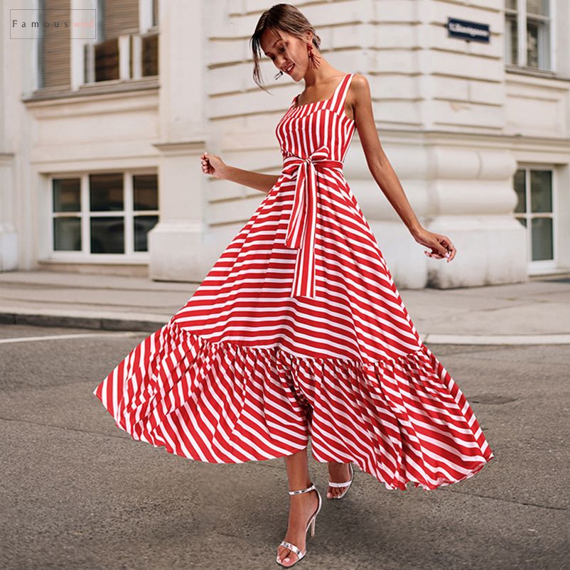 red strapless summer dress
