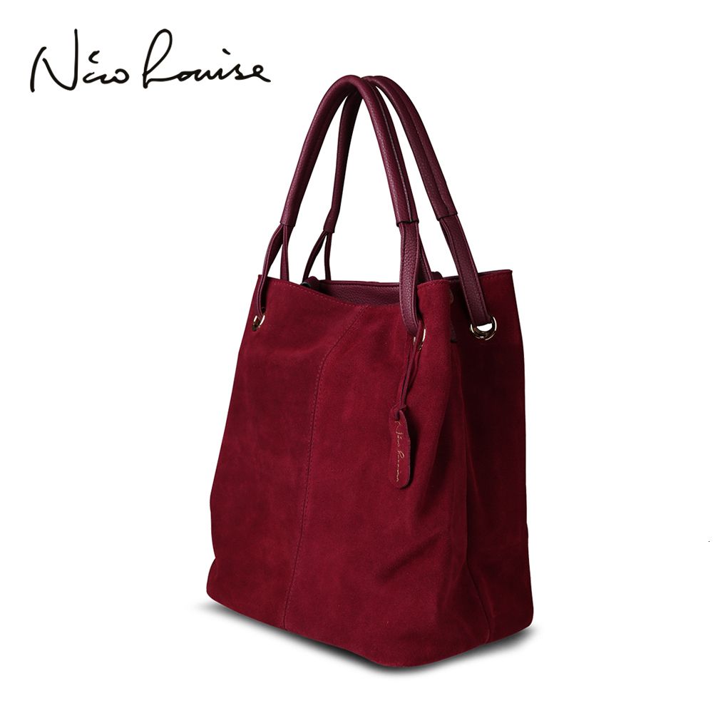 suede leather tote bag