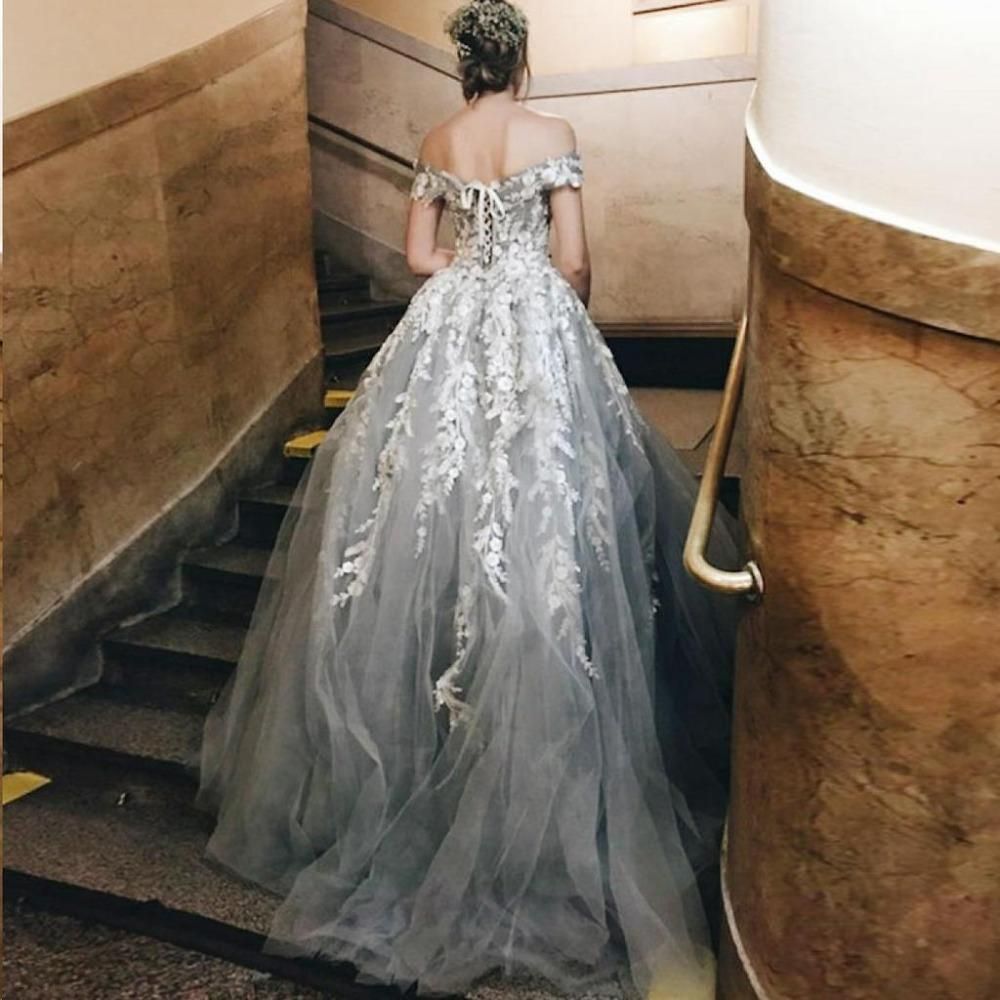 White Grey Wedding Dress Online, 50 