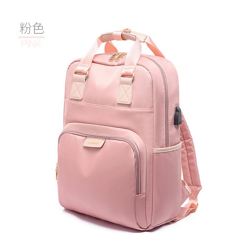 13 14 15.6 Inch Waterproof Laptop Backpack Female Fashion Girl 2019 USB Anti Theft Backpack Womens Backpack Large Multifunctional,Pink,15.6 inch