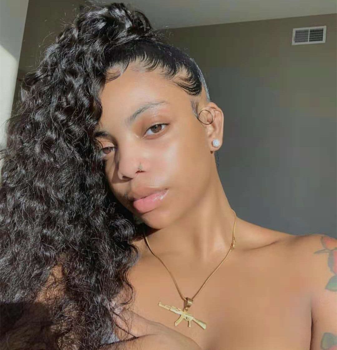 Kinky Curly Ponytails Side Part Clip In Human Hair Extensions