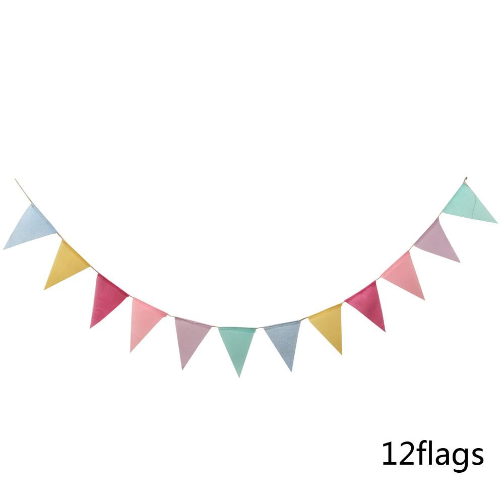 Outdoor Creative Party Bunting Triangle Party Banner Birthday Wedding Flag Decor