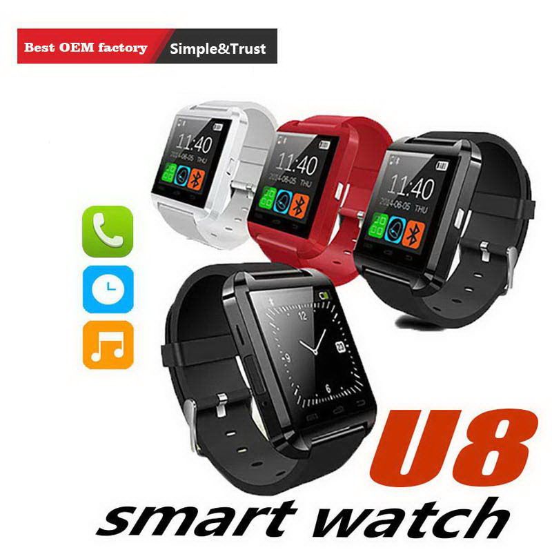Suministro Al Por Mayor Inteligente Reloj Bluetooth U8 Reloj De Pulsera  SmartWatch Para IPhone 5S 6S 6 6 Más 7 7s 8 Samsung S6 S7 Nota 4 Nota 5 HTC  Teléfono Android