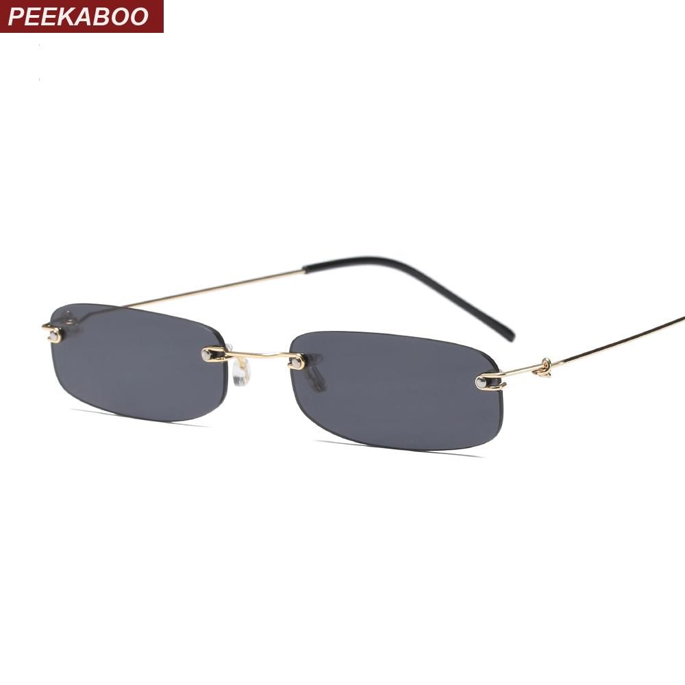 Acquistare Peekaboo Occhiali Da Sole Stretti Uomo Senza Montatura Estate  2018 Rosso Blu Nero Occhiali Da Sole Rettangolari Donna Vendita Piccola  Faccia Calda Q A: Peekaboo Economico | Consegna Veloce E Qualità | DHgate  Italy