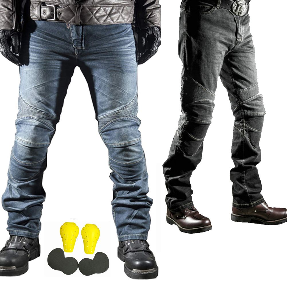 Protection Moto Pantalon Jeans Pantalon d/Équitation avec Prot/éger Pads,Noir,M
