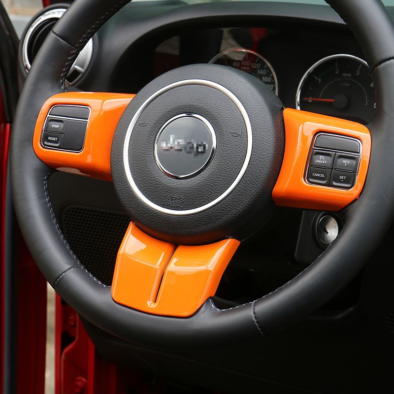 Abs Orange Interior Kit Decoration 2 Doors Decoration Cover For Jeep Wrangler Jk 2011 2017 Car Accessories Car Decorations Car Decorations For Guys