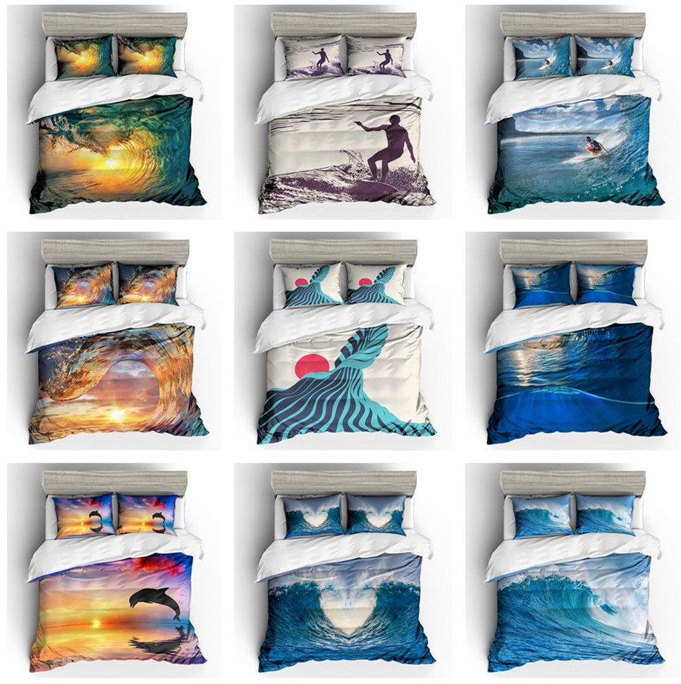 3d Sea Wave Surfing Design Bedding Set Duvet Cover Set Of Quilt