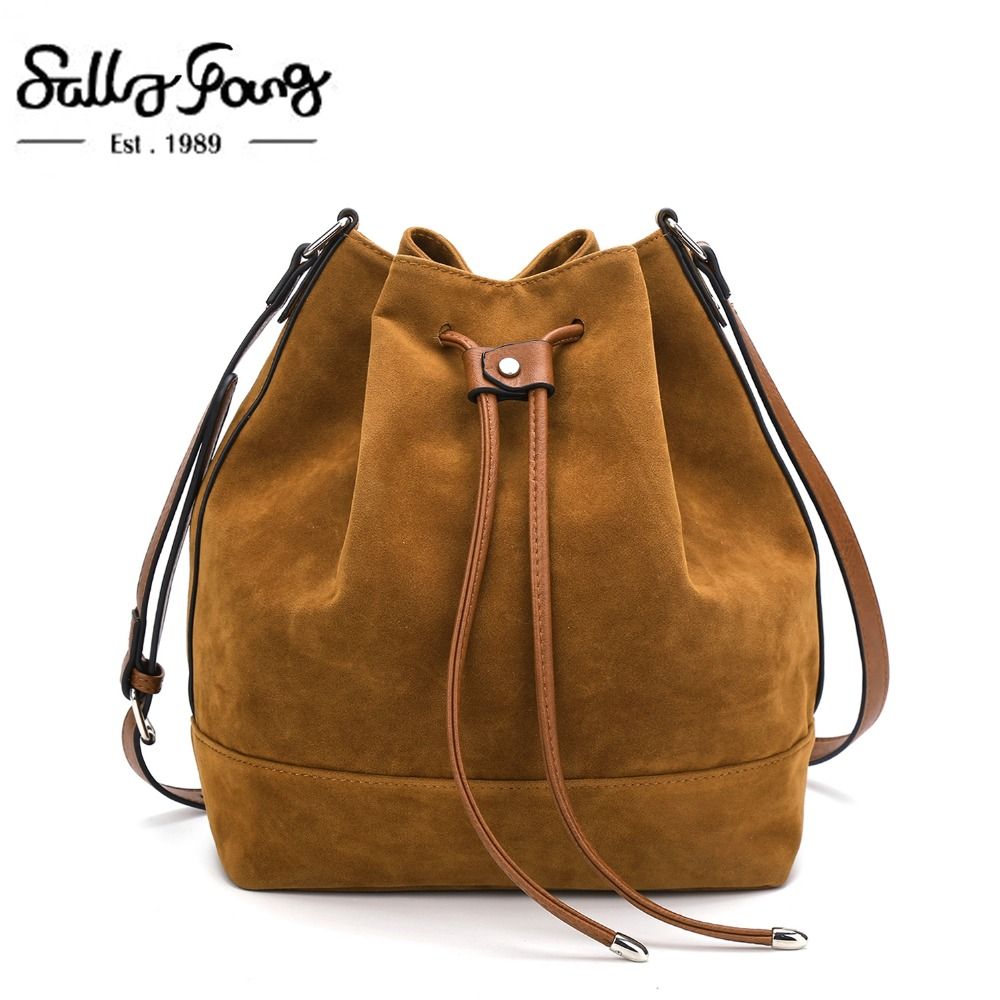 faux suede bucket bag