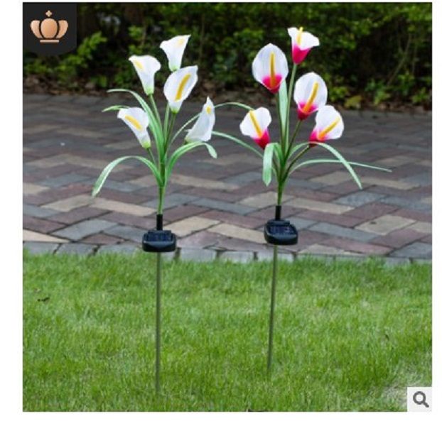 compre 2020 venta caliente nuevo 5 cabeza de herradura de loto 5 led lampara solar del cesped solar 5 cabeza herradura flores artificiales de lamparas