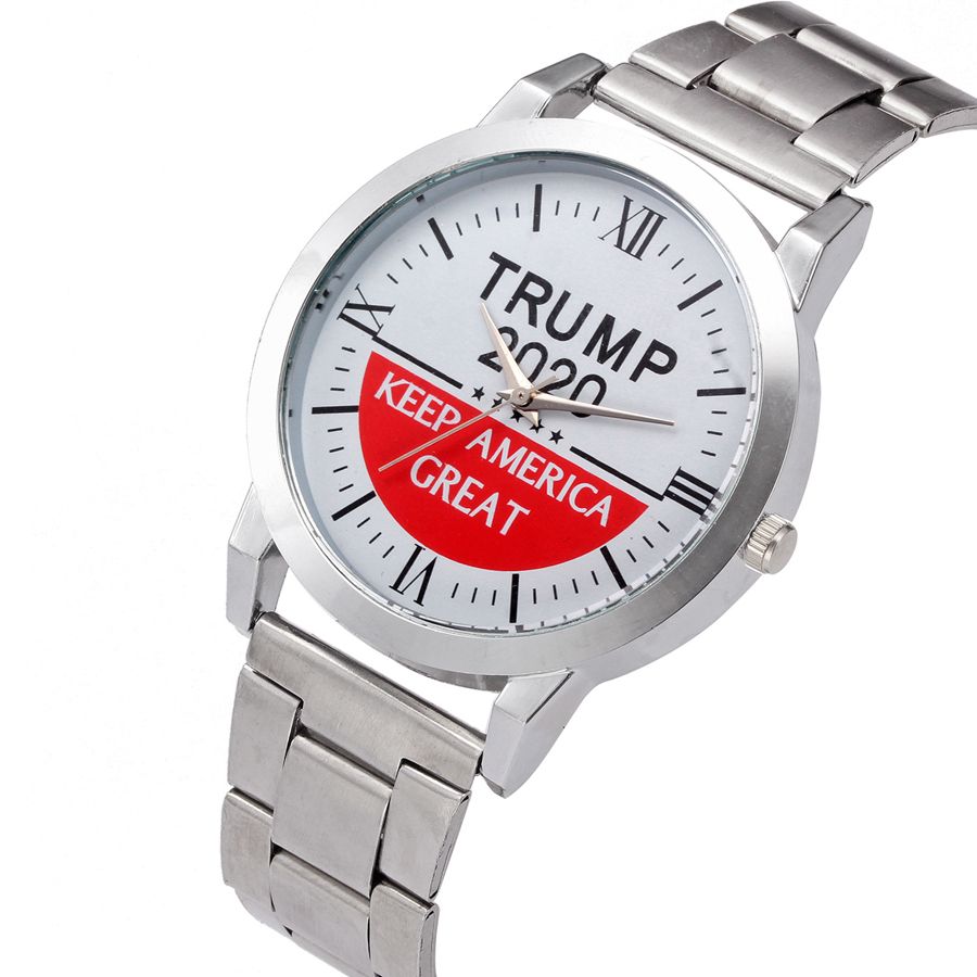 Amazon.com: popular white dial with trump 2020 pattern watch for men, honorable rose gold case 2020 Trump Wrist Watches 5 Styles Trump 2020 Strap Watch Retro Letter Printed Men Boys Quartz