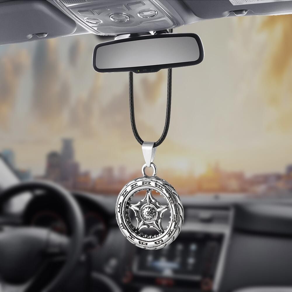 Vehicle Wheel Car Interior Rearview Pendant Jewelry Hanging Ornament Decor