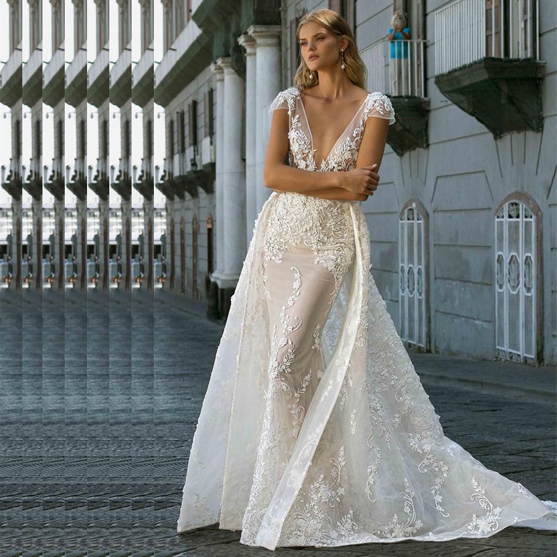 detachable lace cap sleeves