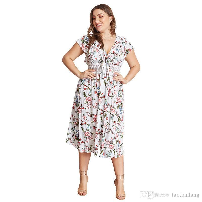 boho white plus size dresses
