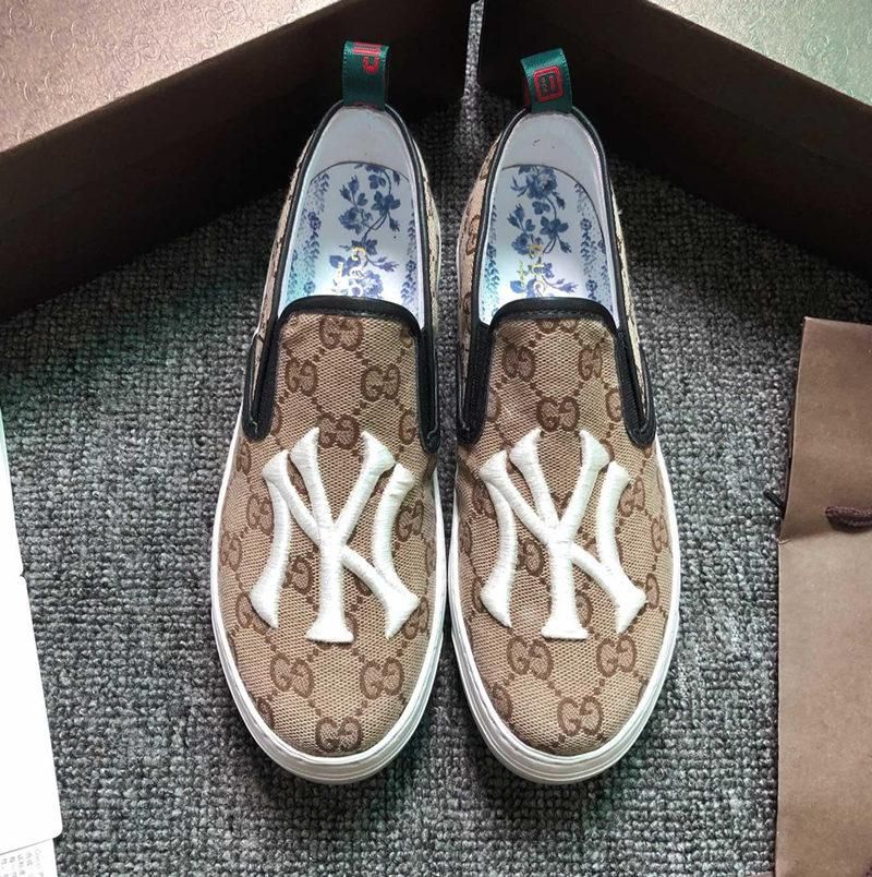 New Unisex 19ssgucc1 Luxury Embroidered Ny Slip On Sneaker