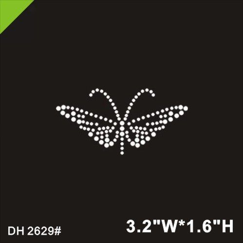 BUTTERFLY RHINESTONE IRON ON APPLIQUE FIX HEAT TRANSFER