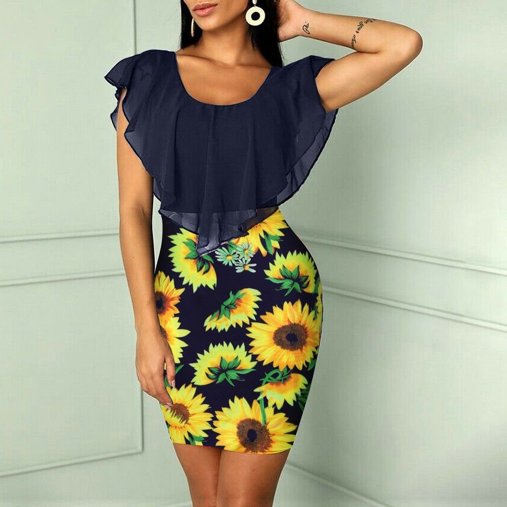 sunflower bodycon dress
