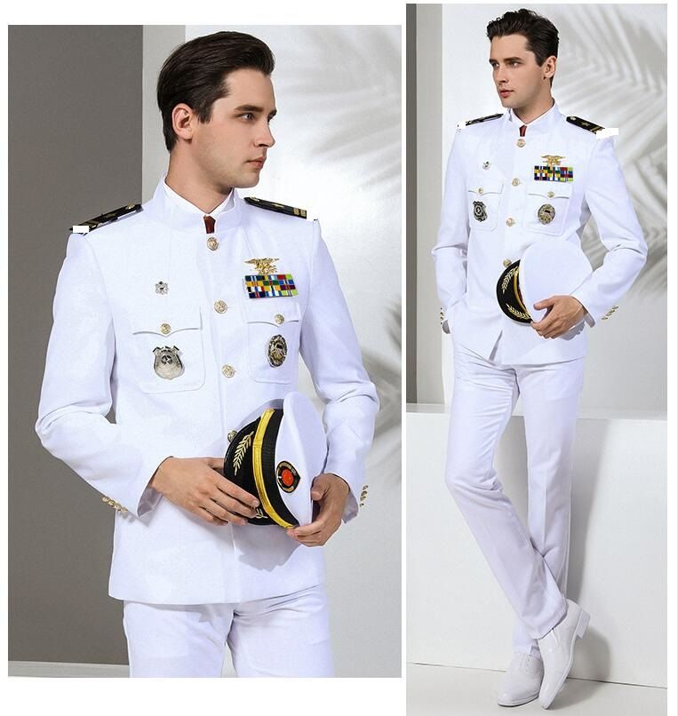 2020 Quality Us Standard Navy Uniform White Military Clothes Men