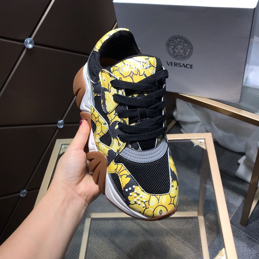 versace men's black sneakers