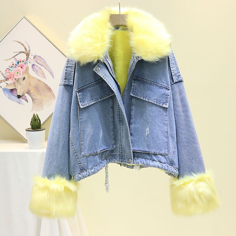 Fur Coat Women Jean Jacket 2019 