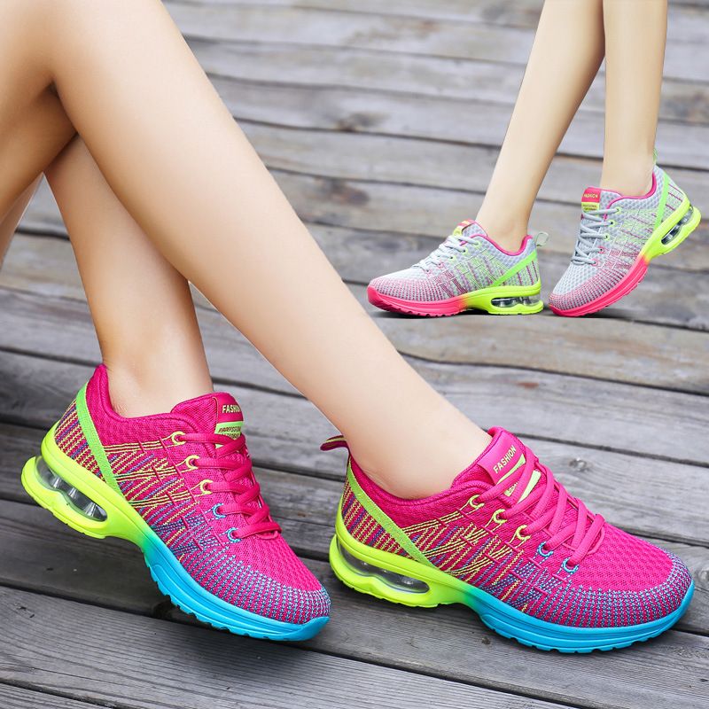 zapatos deportivos de para mujer zapatillas de deporte correr transpirables huecos con cordones