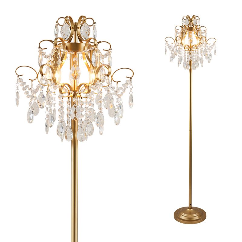 gold crystal floor lamp